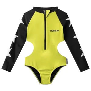 TRIPLE STAR CUTOUT RASH GUARD ONE PIECE SWIMSUIT