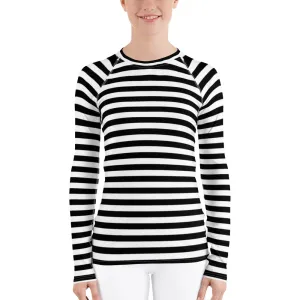 UPF 50 LONG SLEEVES RASH GUARD BLACK & WHITE