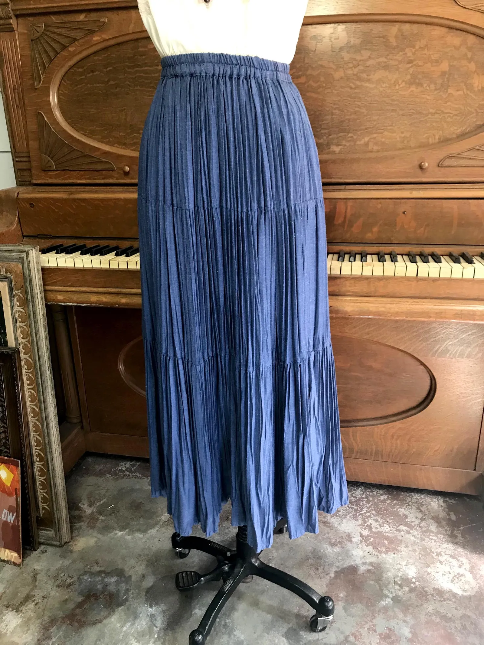 Vtg 70s | Bohemian Hippie Festival Gypsy Witchy Gauzy Prairie Skirt | Free Size