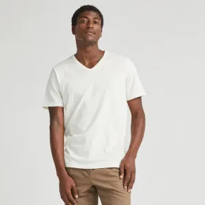 Weighted Organic Cotton V-Neck Tee (Bone)