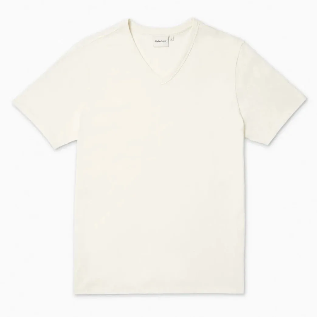 Weighted Organic Cotton V-Neck Tee (Bone)