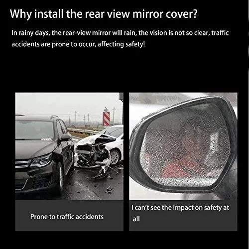White Sideview Mirror Rain Guards for 2017-2022 Tesla Model 3 or Y (2 Pieces)