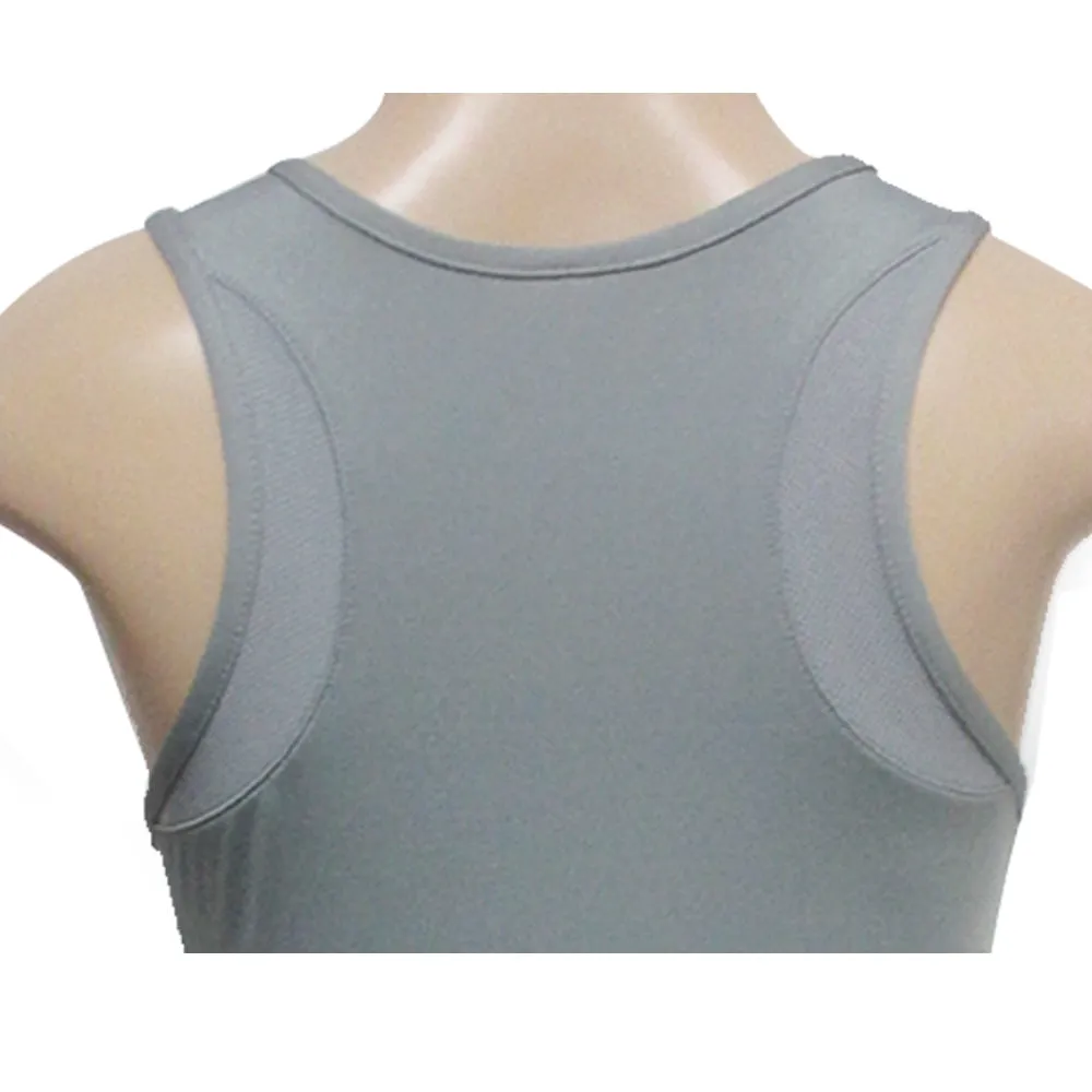 Womens Racerback Tank Stretch Top Yoga Cami Tee Sports Training Athletic Grey XL