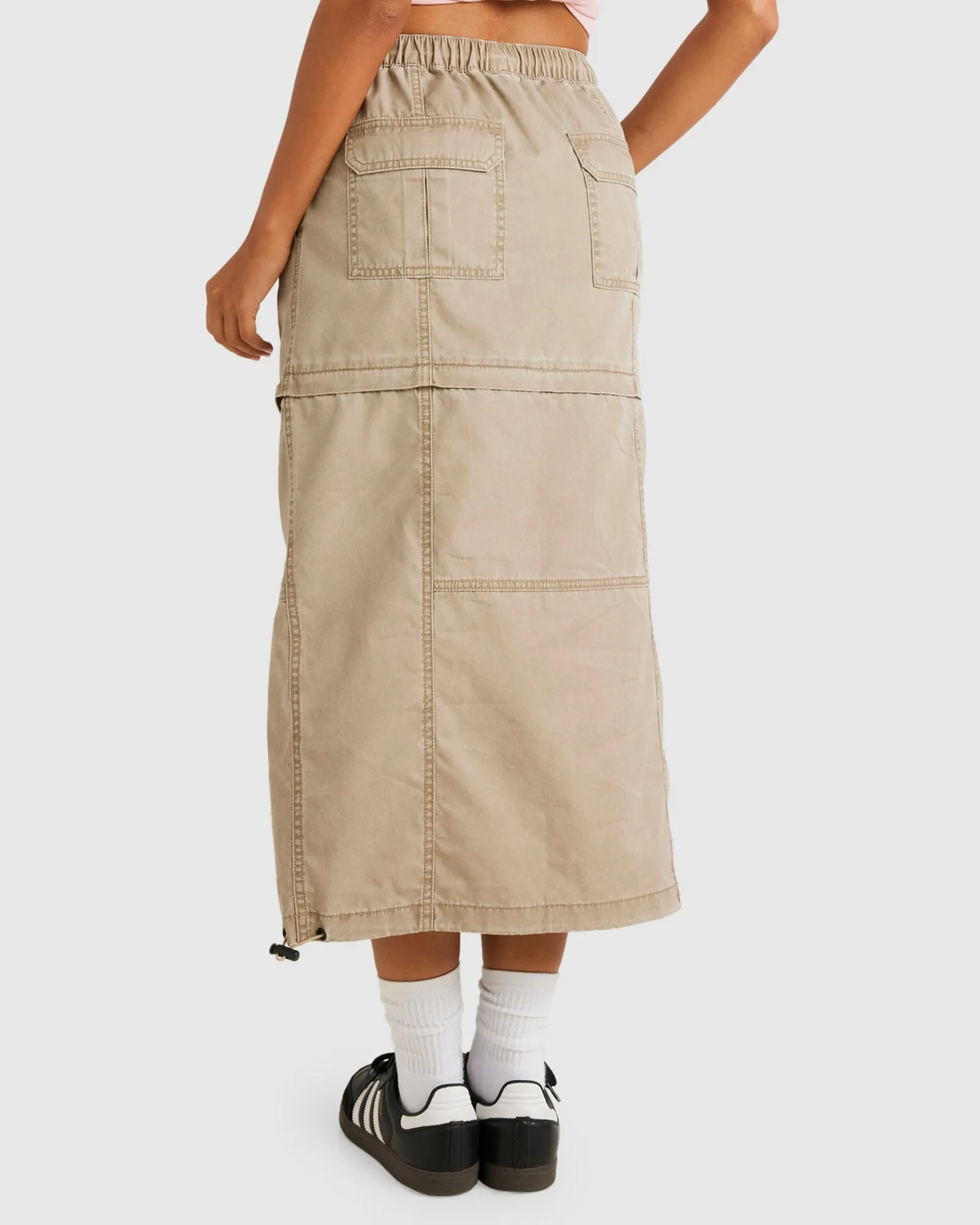 Womens Stowaway Zip Off Midi Skirt