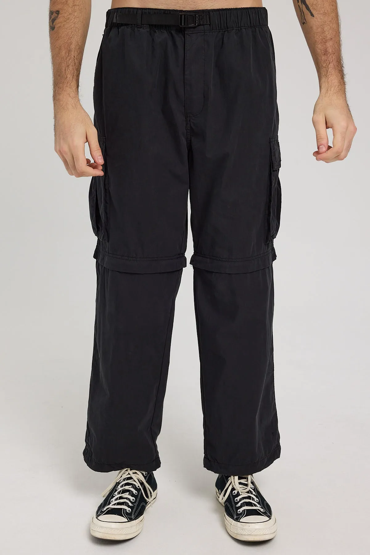 Worship Deliverance Zip Off Nylon Cargo Pant Washed Black