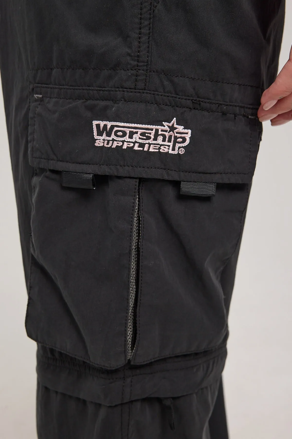 Worship Pusher Zip Off Utility Pant Black