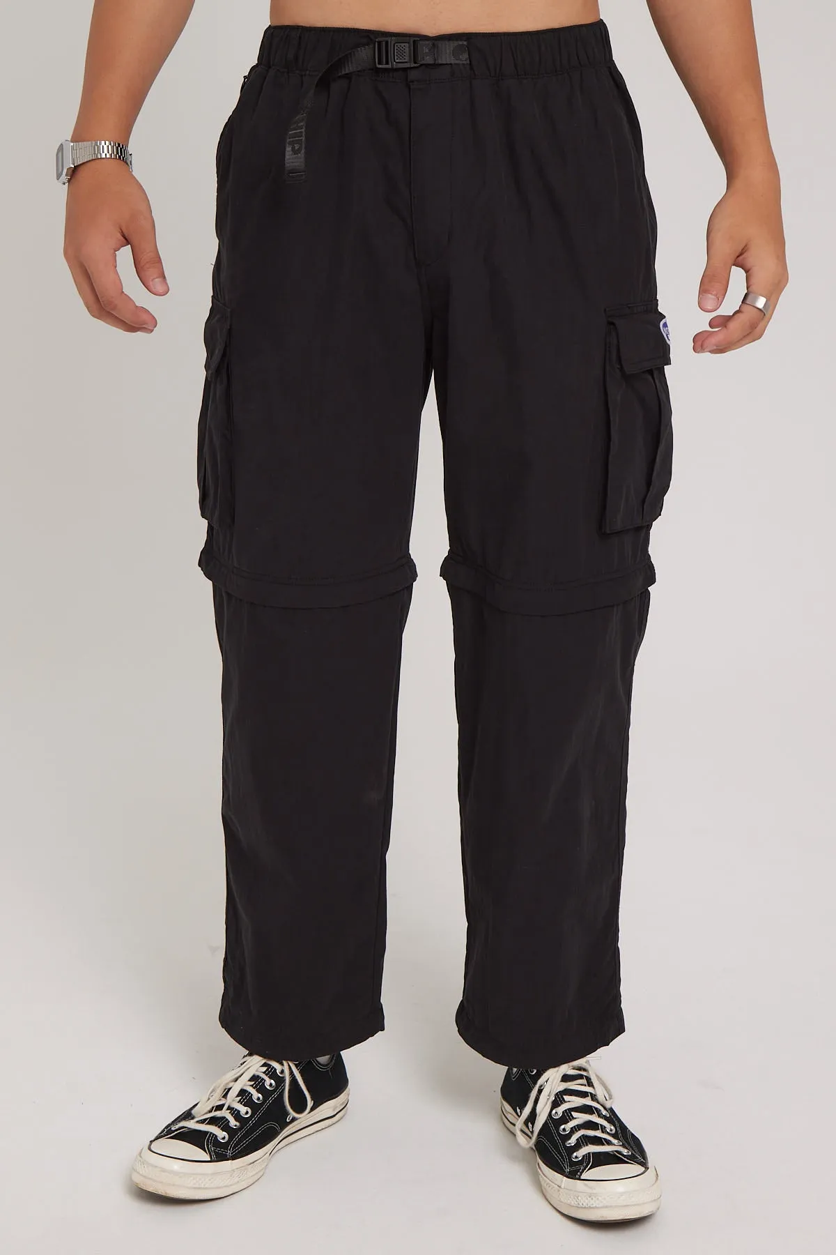 Worship Why Wait Zip Off Cargo Pant Washed Black