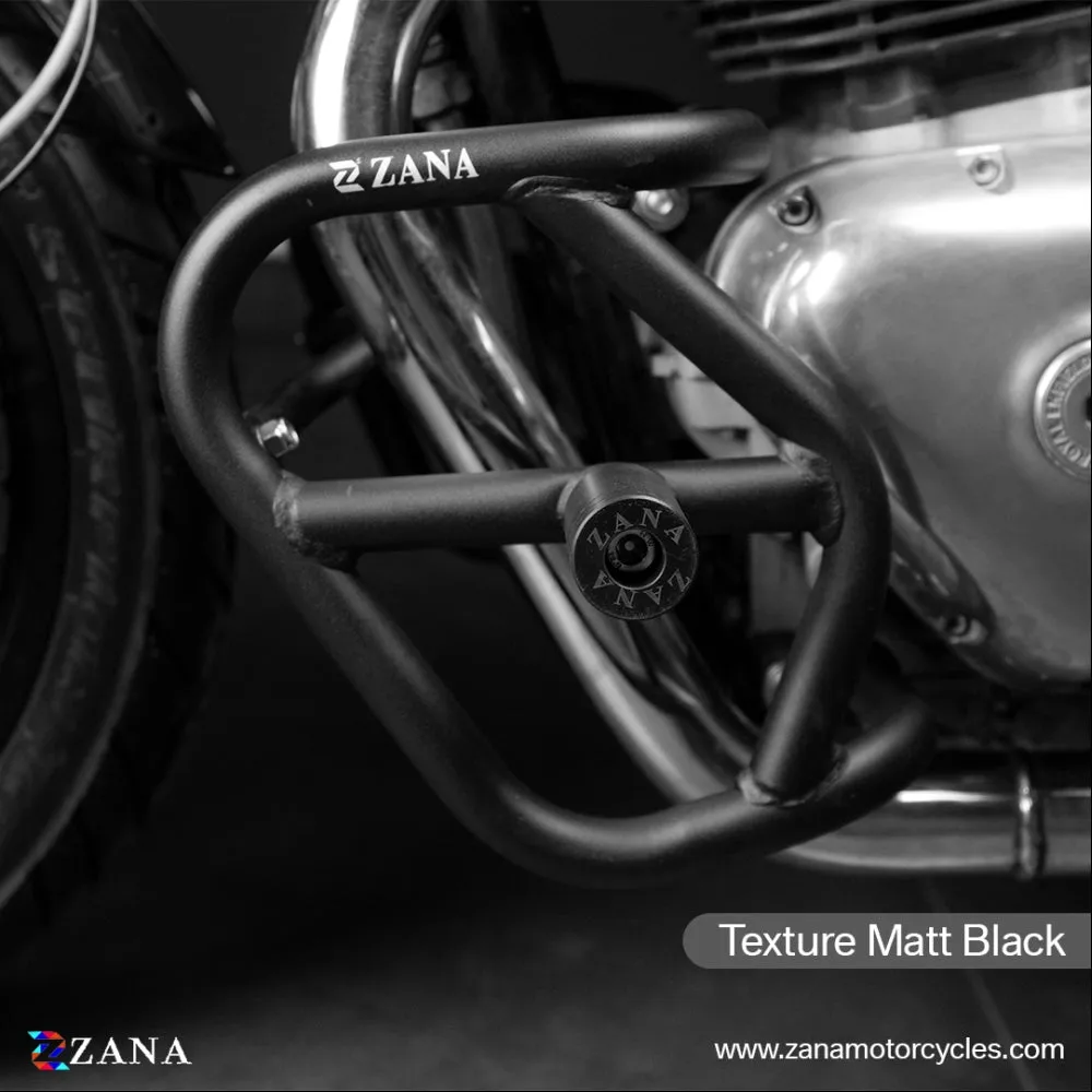 ZANA LEG GUARD WITH SLIDER TEXTURE MATT BLACK GT & INTERCEPTOR 650 (ZI-7001)